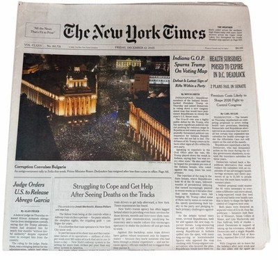 The New York Times Newspaper December 12 2025 Complete Print Paper UNREAD NYT