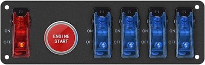 12V Ignition Switch, DC12V Flip-Up Ignition Switch, Panel 5 in 1 Car - 5 in 1