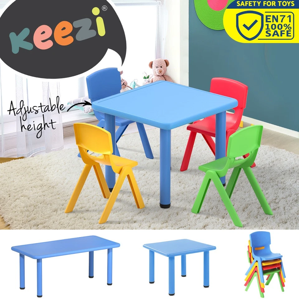 Keezi Kids Table and Chairs Study Desk Children Furniture Outdoor Plastic Chair