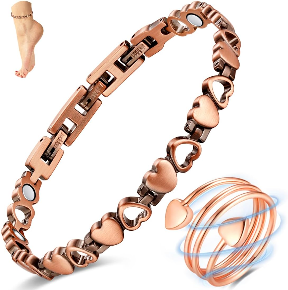 Copper Anklet for Women Magnetic Ankle Bracelet with Ultra Strength Magnets 99.9
