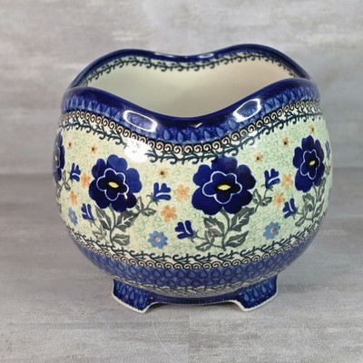 Polish Scalloped Bowl Ceramika Artystyczna Boleslawiec Unikat Handpainted VTG 