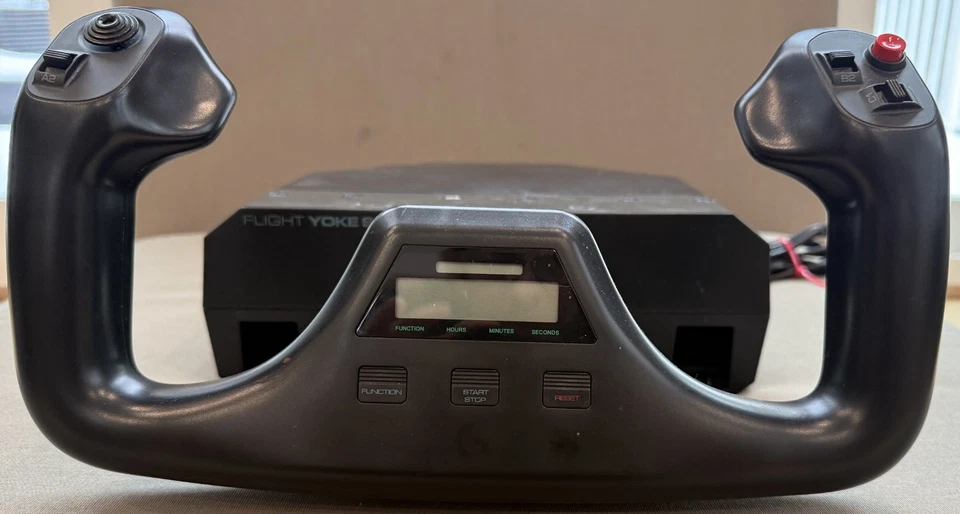 Logotech Flight Yoke System w/ Foot Pedals & Throttle Quadrant and Mounts - Image 2 of 4