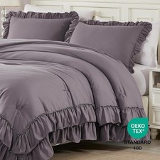 Rüschen Bettbezug Bettwäsche Microfaser Weiche Bettbezug mit Kissenbezug