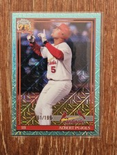 2026 Topps Series 1 Albert Pujols '91 Topps Chrome Aqua Mojo Refractor #161/199