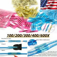 100 600PCS Heat Shrink Wire Connectors Butt Terminal Crimp Splice Kit Waterproof
