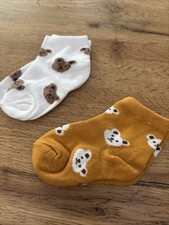 New Baby Toddler Teddy Socks 0-2 Years X2 Soft Cute