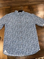 Vtg Campia Moda Floral Shirt M Blue Button Up Hawaiian Shirt Medium Men  s