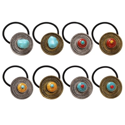 Easy Care Turquoise Hair Band Ethnic Style Washable Elastic Comfortable