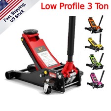 Auto 3 Ton Heavy Duty Low Profile Dual Piston Hydraulic Quick Lift Floor Jack