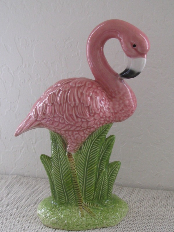 Vintage Ceramic 13" Tall Flamingo Bird Figurine