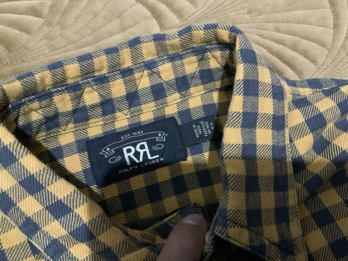 RRL Double RL Mens Bonneville Check Cotton Twill Button-Up Work Shirt Small NWOT - Picture 3 of 12