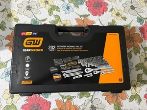 Nouvelle réchaud 202 Pièce SAE/Metric Mechanics Tool Set 1/4" 3/8" 1/2"GW72MLCBMTS