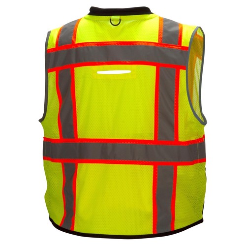 HIGH VISIBILITY CLASS 2 REFLECTIVE ROAD WORK CONSTRUCTION SURVEYOR SAFETY VEST - Picture 2 of 4