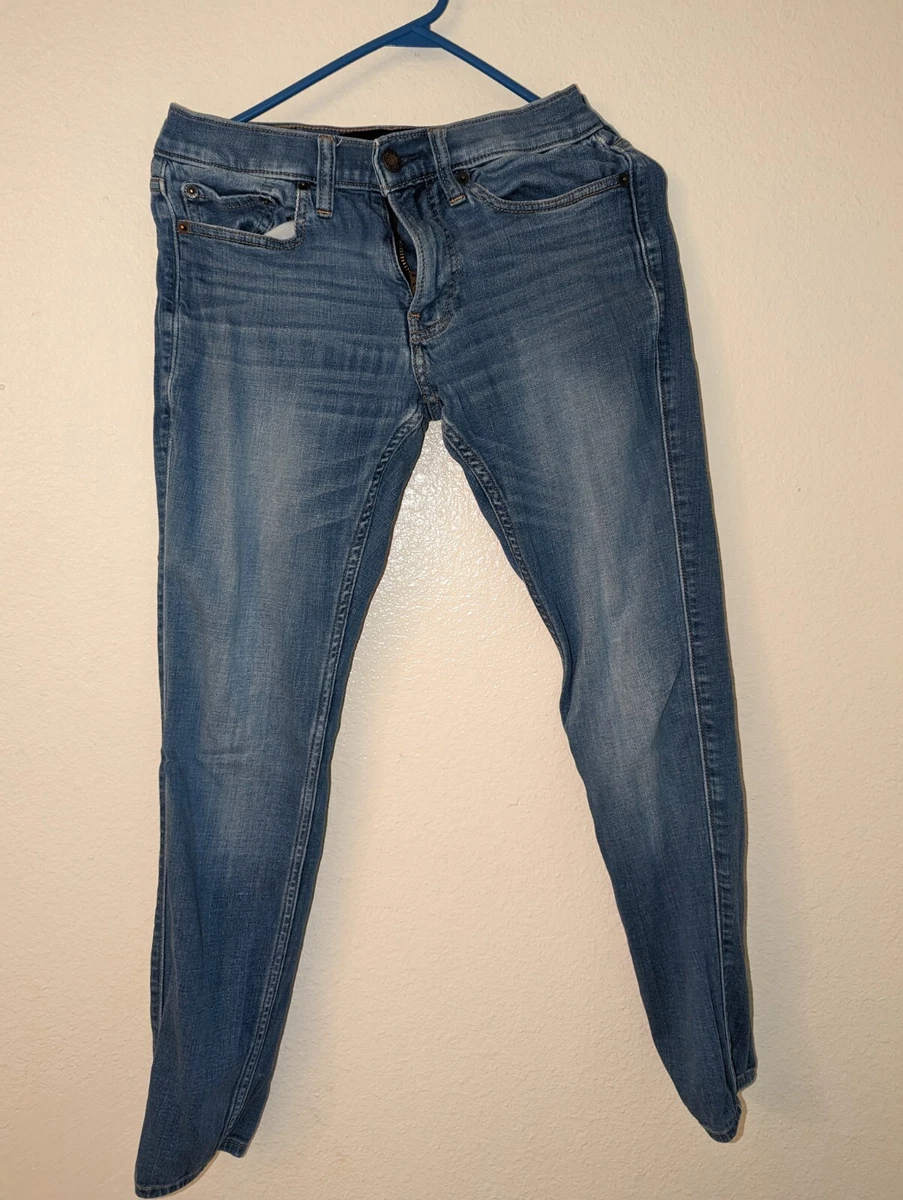 Hollister Extreme Skinny Jeans Unisex W28 L30 Light Blue Wash