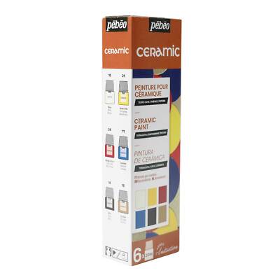 Pebeo Ceramic Decorative Paint Initiation Set Assorted Colours 6 x 20 ml