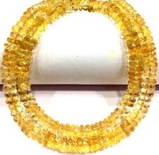 AAA Quality Natural Citrine Tyre Beads 6.MM Faceted Great Luster Gemstone Beads.