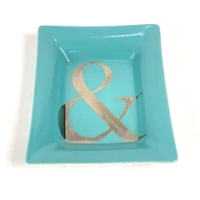 TIFFANY&Co. & and logo Ashtray Interior Plate ashtray Pottery blue Unused