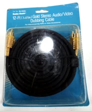 Radio Shack 12ft 3.65m Gold Stereo Dubbing Cable