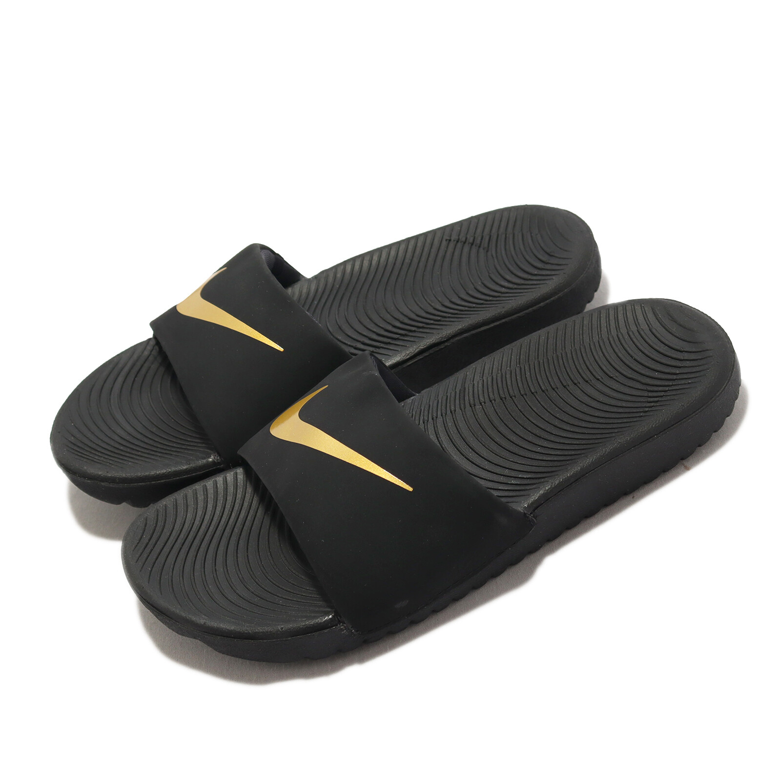 Детские дошкольные сандалии Nike Kawa Slide GSPS Black Metallic Gold 819352-003 11190₽
