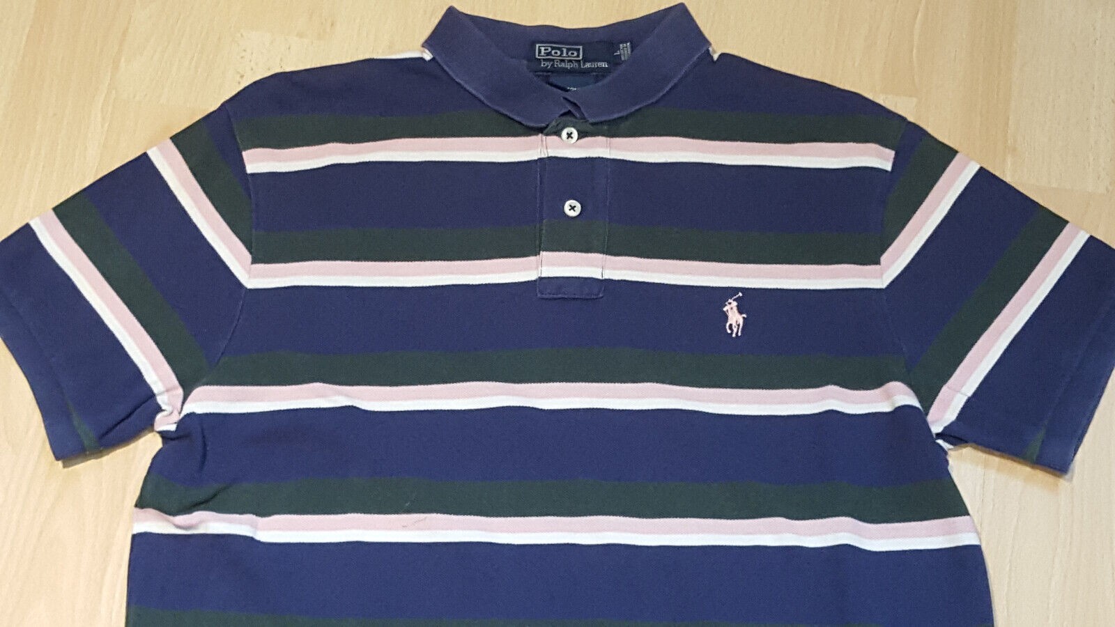 PONY Polo Ralph Lauren maglietta maglietta maniche corte a righe taglia L
