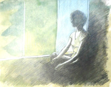 AUSTRALIAN WATERCOLOUR    INTERIOR SURRY HILLS  MELBOURNE  CIRCA 1970s     P46