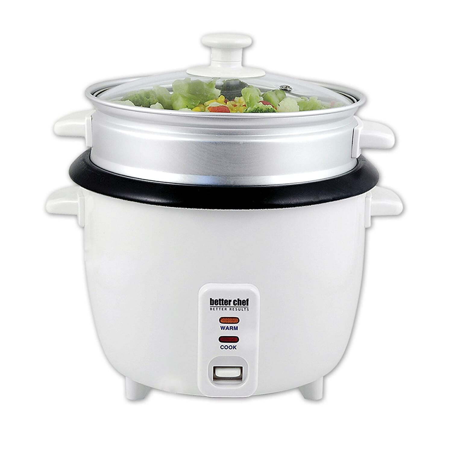 5-Cup Rice Cooker W/ Food Steamer Removable Bowl for Easy Clean-up