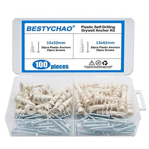 Kit 100 Pezzi Tasselli Cartongesso BESTYCHAO: 2 Misure Professionali - 1