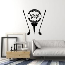 Vinyl Wall Decal Sports Golf Stick Club Ball Logo Word Player Stickers 4382ig 