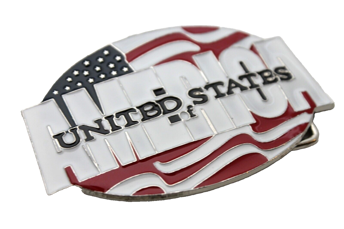 New Men Women US American Flag Belt Buckle Western Cowgirl 