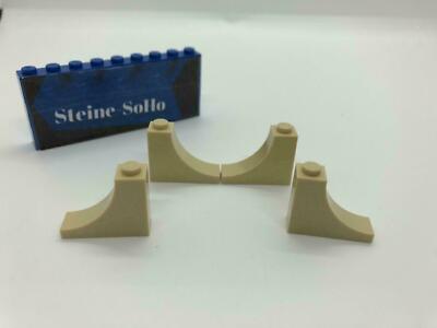 Lego (c) 4x Bogenstein 1x3x2 - tan / beige - 18653 - brick arch - inverted