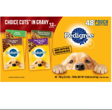 Pedigree Choice Cuts in Gravy Soft Wet Dog Food, 48 Pouch Variety Pack, 3.5 oz