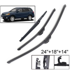 Front + Rear Windscreen Wiper Blades For Hyundai SantaFe Santa Fe CM 2007 - 2012