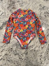 Cat  Jack Girls XS 4/5 UPF 50 Long Sleeve Back Zip One Piece Swimsuit0