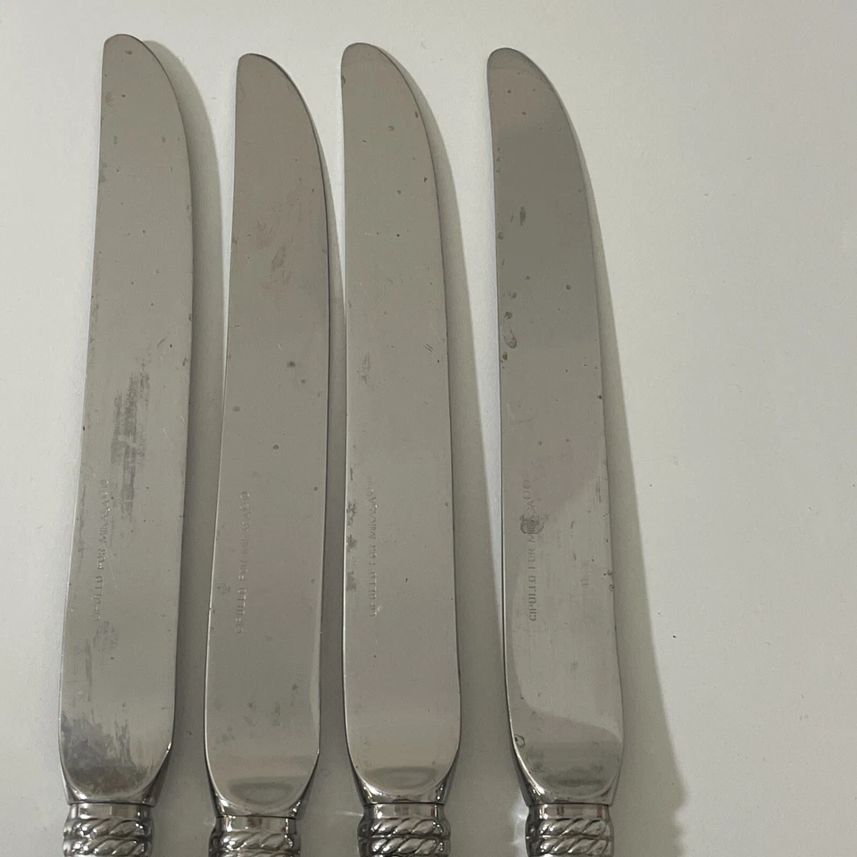 批量 4 件 Cipullo 适用于 Mikasa AMORE 不锈钢中空晚餐刀 #2 — 第 2/4 张图片