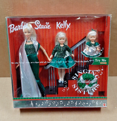 Singing Sisters Barbie Stacie & Kelly 2000 Holiday Doll Set Mattel