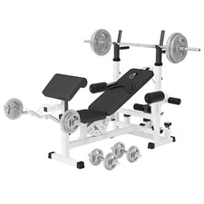 GORILLA SPORTS® Hantelbank 108kg Hantelset Kraftstation Trainingsbank Multigym
