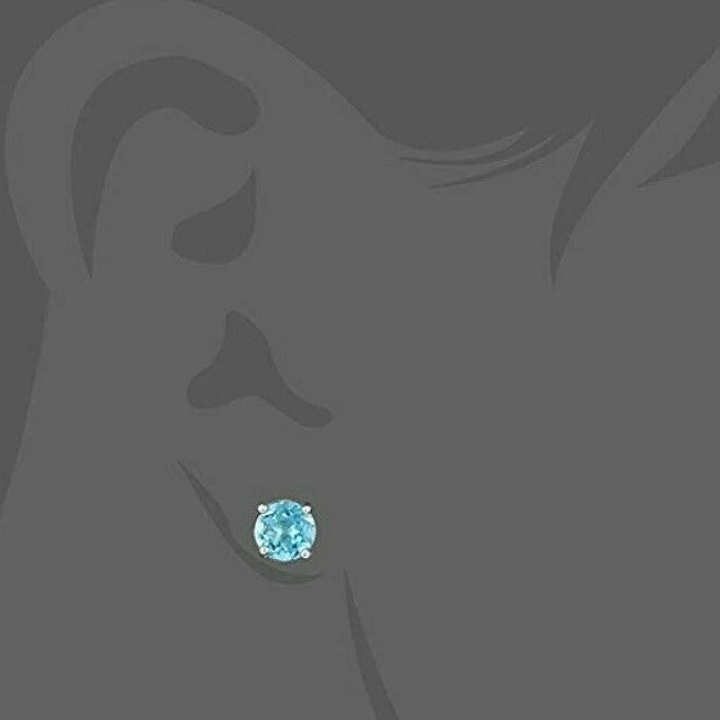 Tachuelas de plata 925 de 6 mm hechas con cristales de SWAROVSKI(R)-aquamarina Foto 3 de 4