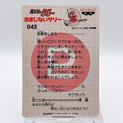 Sally the Witch - Japanese Anime Card BANPRESTO Vintage