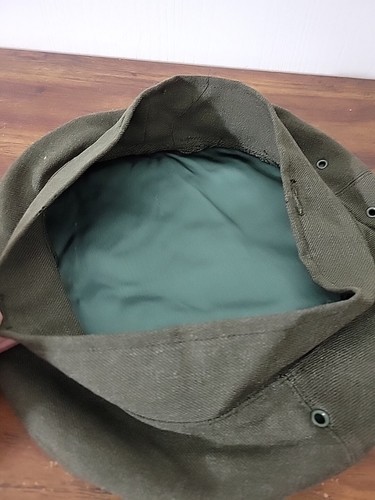Cappello Berretto Lana Militare Vintage Verde Oliva Old Aval Servizio Uniforme 10,75" - Foto 3 di 4