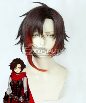 RWBY Volume 7 Ruby Rose Black Red Cosplay Wig/