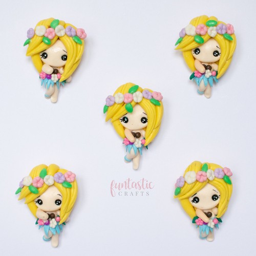 Handmade Cute Rainbow Ballerina Embellishment Flat Back Clay Bow Centre - Picture 23 of 34