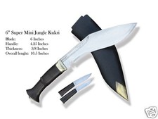 6" Super Mini Jungle, kukri, khukuri, cuchillos gurkha, cuchillo hecho a mano por GK&CO.KUKRI