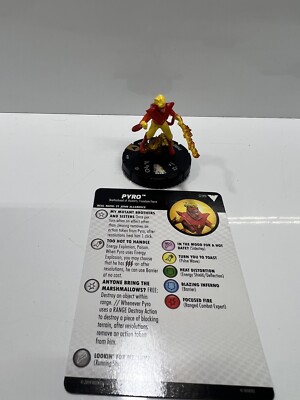 Marvel Heroclix X-Men: The Animated Series set Pyro 039 Super Rare figure w/card