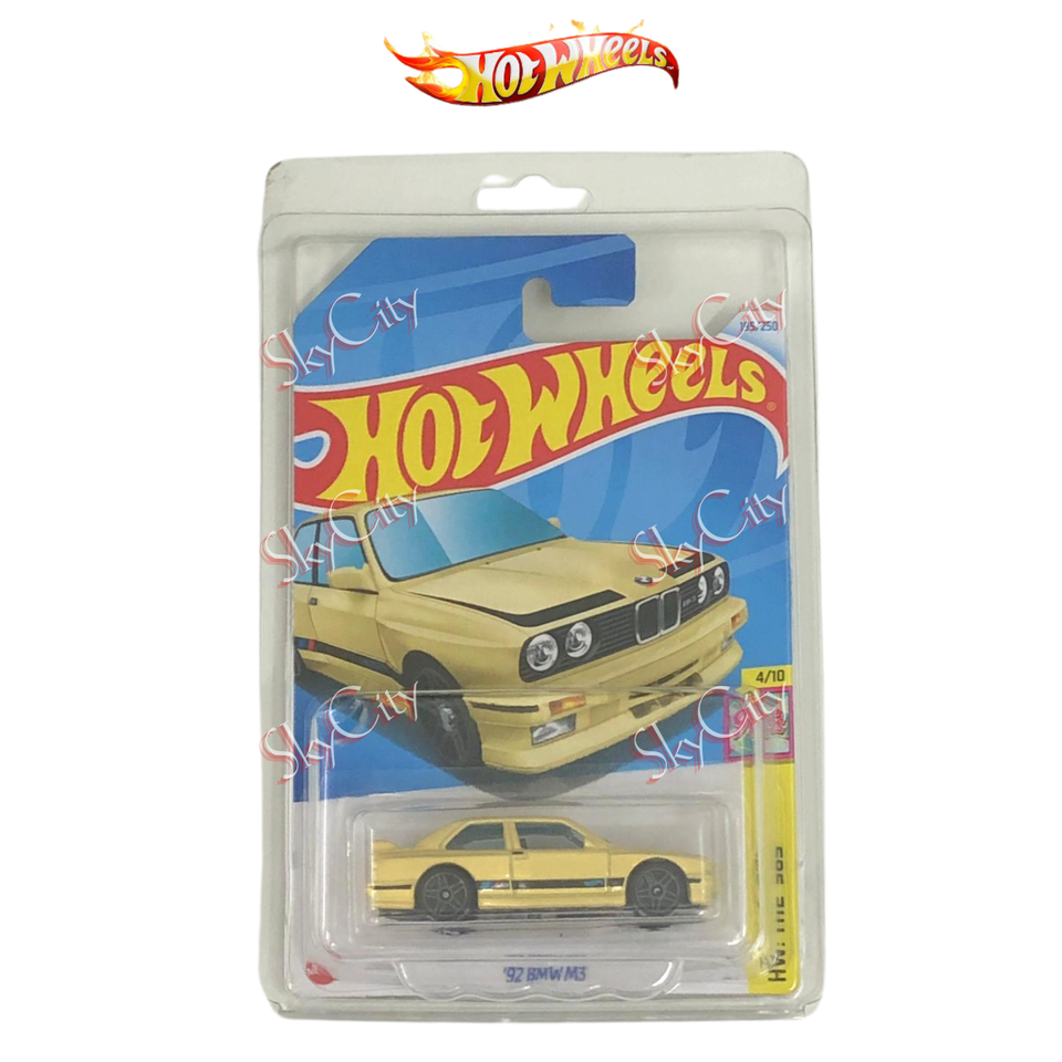 Hot Wheels 92 BMW M3 Yellow #195 Mainlines 2024 Case L HotWheels (In ...