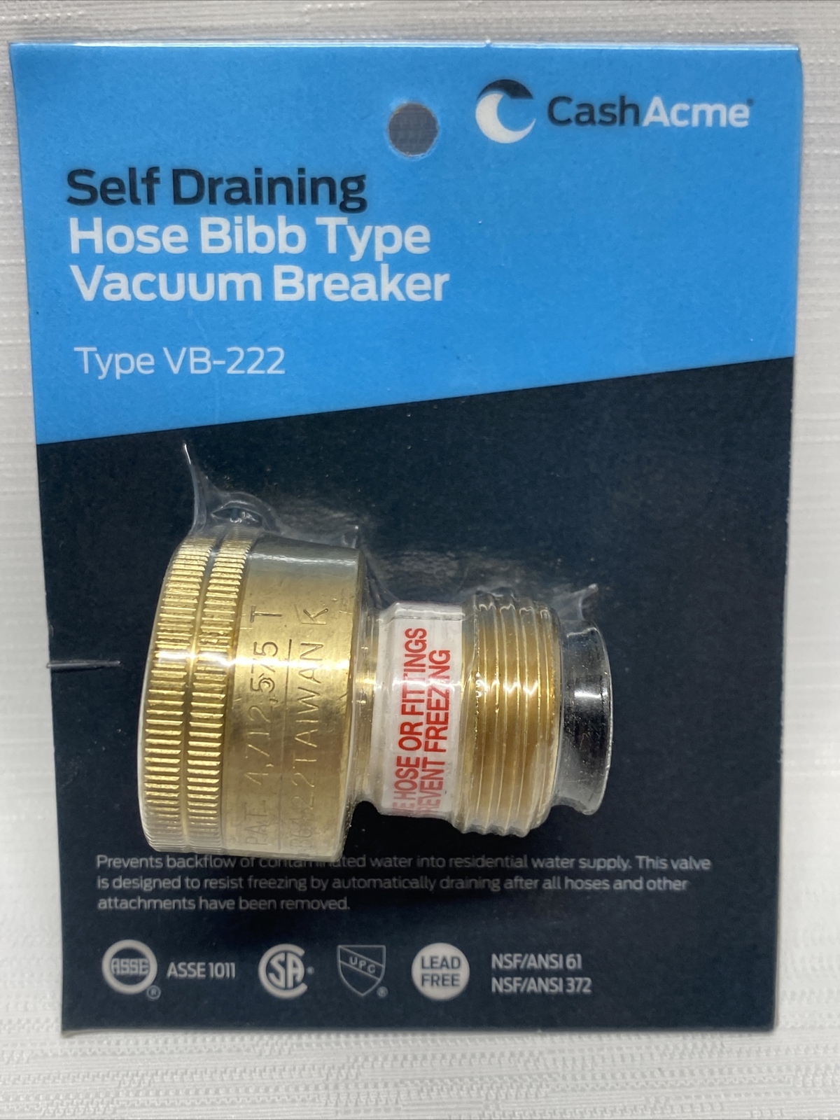 Cash Acme VB222 Self Draining Hose Bibb Type Vacuum Breaker, NEW eBay