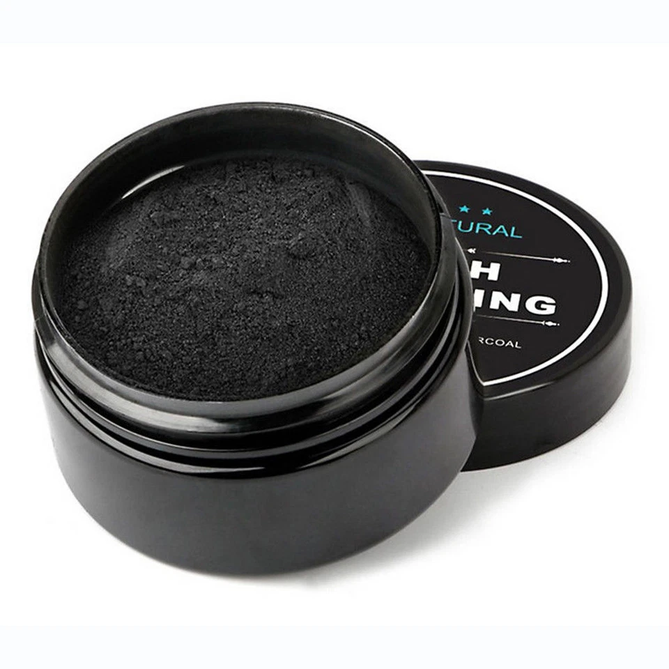 Creme dental clareador dental carvão preto ativado pó orgânico natural - Imagem 2 de 4