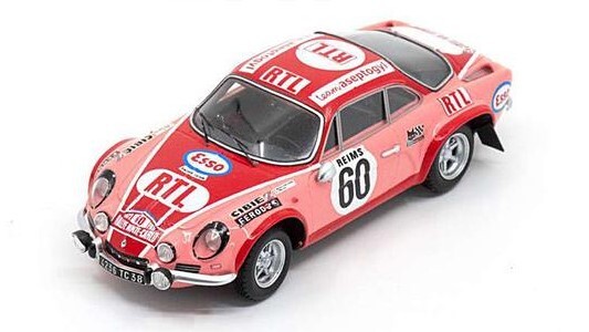 SPARK MODEL S6109 ALPINE A110 1800 N.60 RALLY MONTE CARLO 1972 P.MOSS-CARLSSON-E