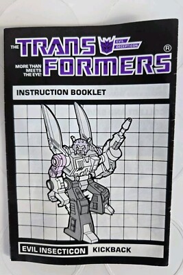 Vintage 1980s Transformers Instruction Booklet Evil Insecticon Kickback