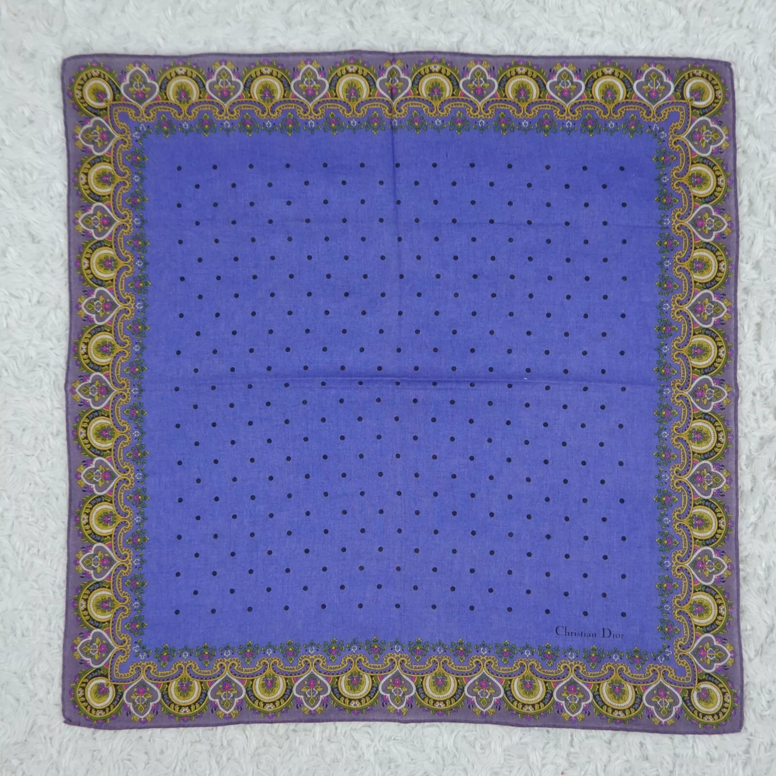 Foulards de poche en coton bleu Christian Dior 17