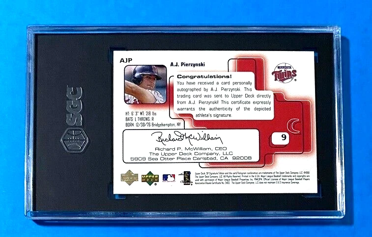 A.J. PIERZYNSKI Signature Edition SP Autograph SGC 10 - 9.5 Mint+ Minn Twins - Image 2 of 2